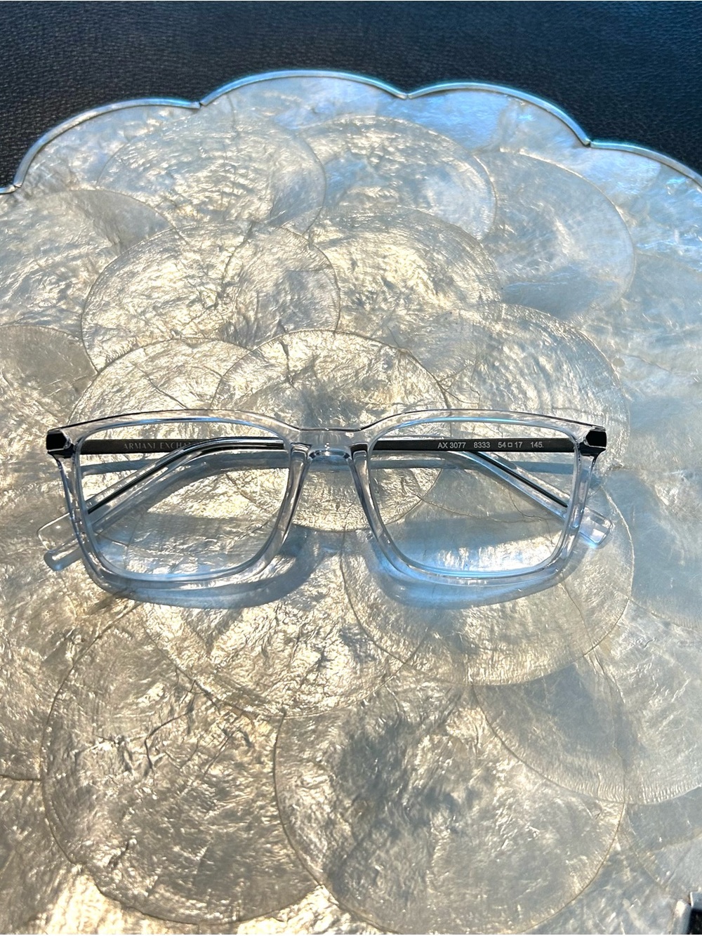 Armani Exchange Clear Transparent Frame Glasses SZ 54!
